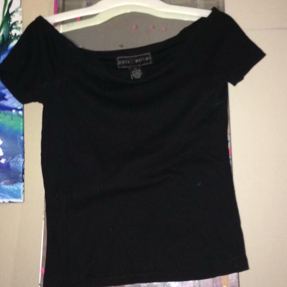 Off shoulder black shirt